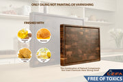 American Dark Walnut Cutting Board Wood Large 17x12x1.6in Linseed Oil Bee&Carnauba Wax Finish - Thick Wooden Cutting Boards for Kitchen - End Grain Cutting Board - Butcher Block Cutting Board - Housewarming Gifts