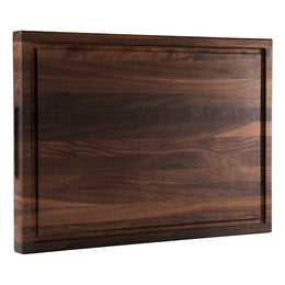 American Dark Walnut Cutting Board Wood Large 17x12x1inch, Linseed Oil Bee&Carnauba Wax Finish - Thick Wooden Cutting Boards for Kitchen with Juice Groove - Wooden Chopping Boards for Kitchen - Housewarming Gifts