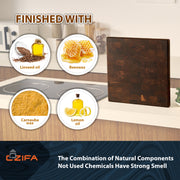 American Dark Walnut Cutting Board Wood Large Square 14x14 inch, Linseed Oil Bee&Carnauba Wax Finish - Wooden Cutting Boards for Kitchen - End Grain Cutting Board - Butcher Block Cutting Board - Housewarming Gifts