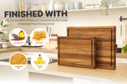 Large Cutting Board Wood Acacia - 20x15x1.6inches Thick Wooden Cutting Boards for Kitchen with Juice Groove - Wooden Chopping Boards for Kitchen Housewarming Gift Box, Natural Oil Wax Finish