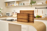 Large Cutting Board Wood Acacia - 20x15x1.6inches Thick Wooden Cutting Boards for Kitchen with Juice Groove - Wooden Chopping Boards for Kitchen Housewarming Gift Box, Natural Oil Wax Finish